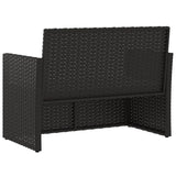 Panca da Giardino con Cuscini Nera 105 cm in Polyrattan