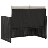 Panca da Giardino con Cuscini Nera 105 cm in Polyrattan