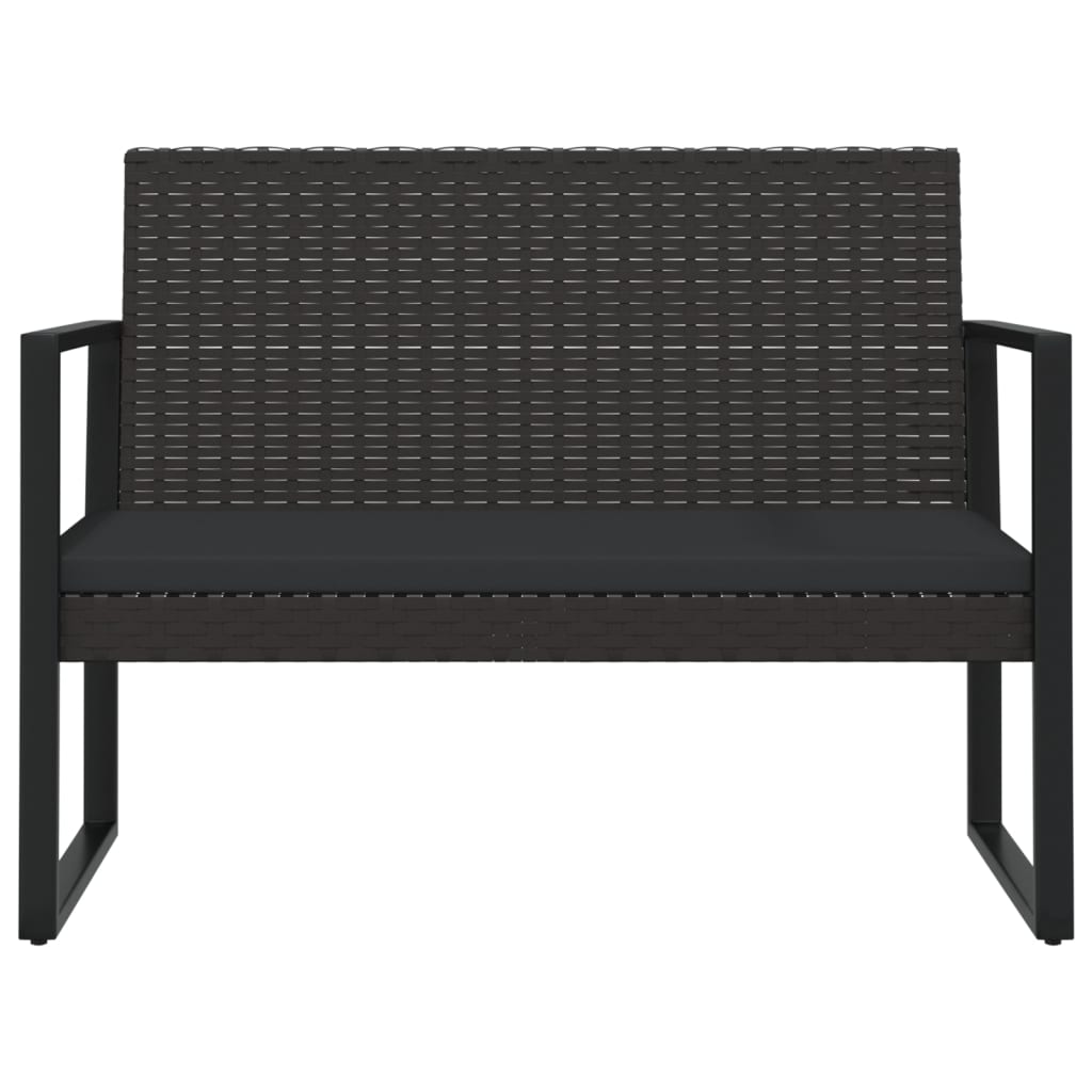 Panca da Giardino con Cuscini Nera 106 cm in Polyrattan