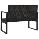 Panca da Giardino con Cuscini Nera 106 cm in Polyrattan