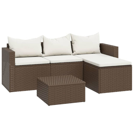 Set Mobili da Giardino Marrone in Polyrattan