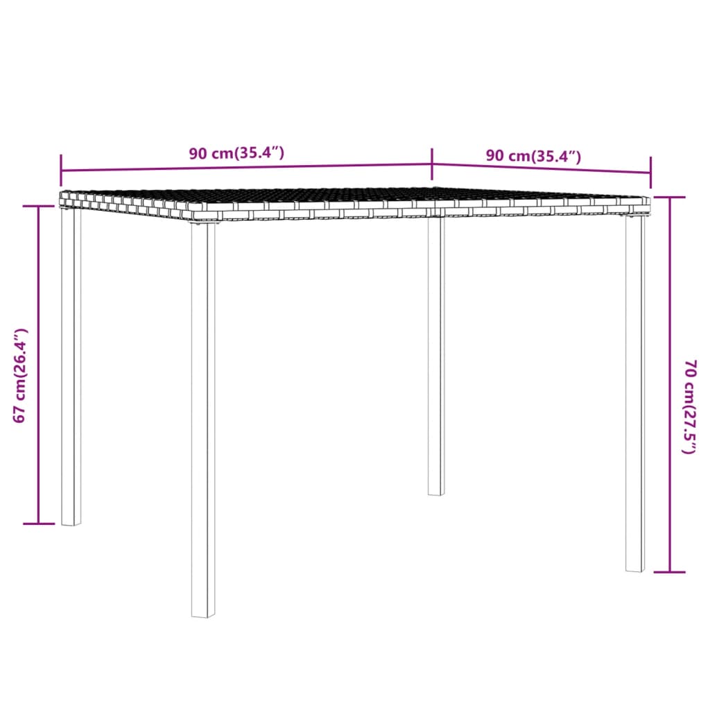 Set da Pranzo da Giardino 2 pz con Cuscini in Polyrattan Grigio