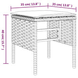 Poggiapiedi da Giardino con Cuscini 4pz Nero in Polyrattan