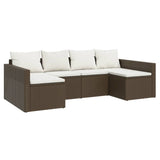 Set Divani da Giardino 2 pz con Cuscini in Polyrattan Marrone