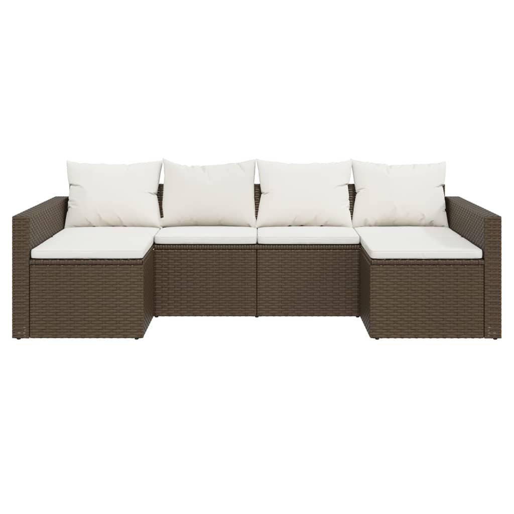 Set Divani da Giardino 2 pz con Cuscini in Polyrattan Marrone