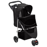 Passeggino per Cani Pieghevole Nero 80x46x98cm Tessuto Oxford