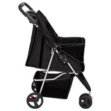 Passeggino per Cani Pieghevole Nero 80x46x98cm Tessuto Oxford