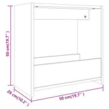 Tavolino Grigio Sonoma 50x26x50 cm in Legno Multistrato