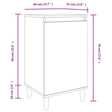 Comodino Grigio Sonoma 40x35x70 cm in Legno Multistrato