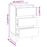 Comodino Bianco 40x35x70 cm in Legno Multistrato