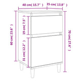 Comodino Rovere Sonoma 40x35x70 cm