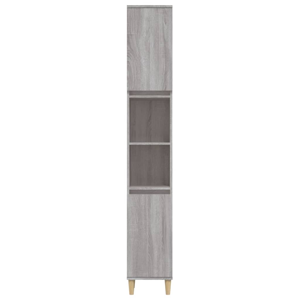 Armadietto Bagno Grigio Sonoma 30x30x190cm in Legno Multistrato