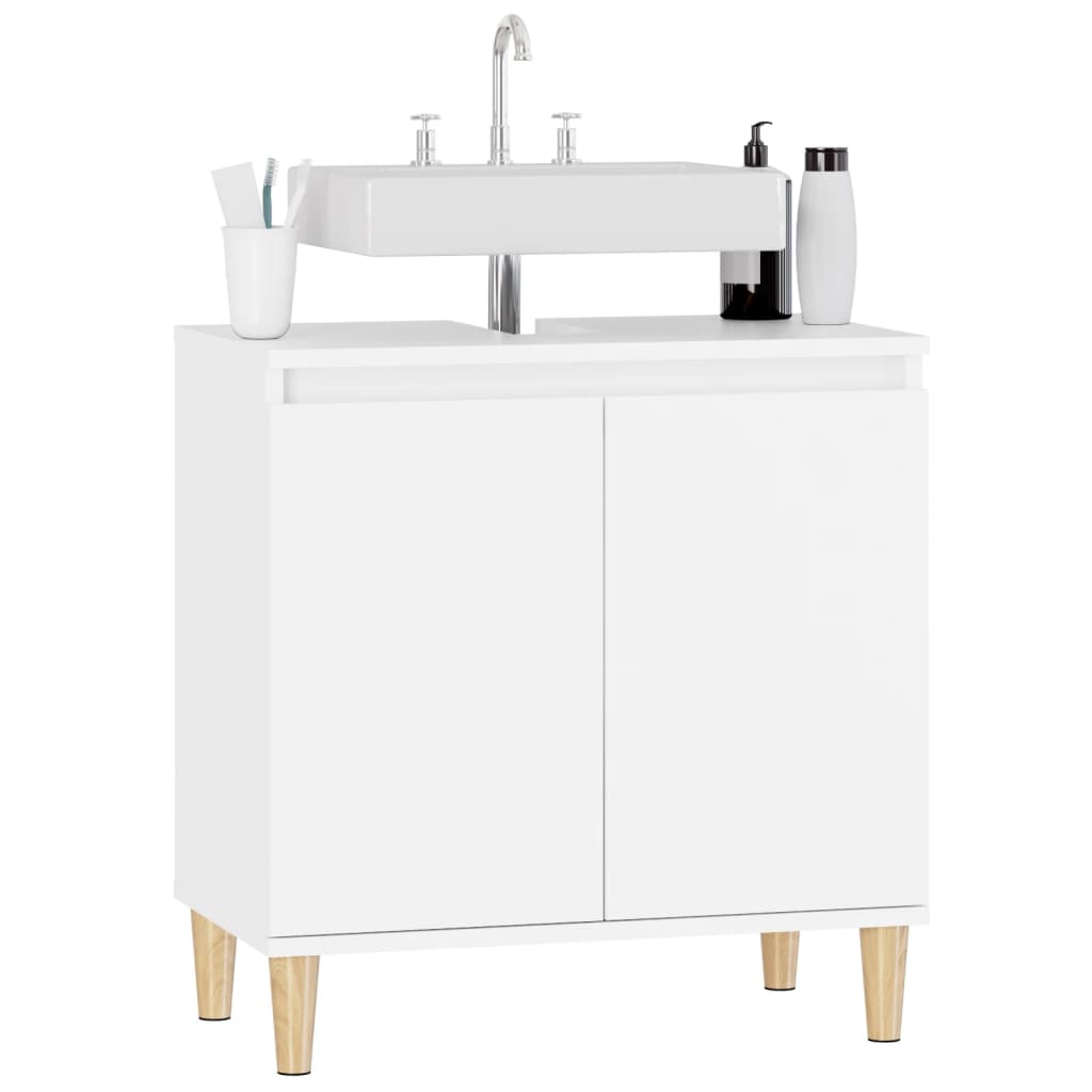 Mobile Lavabo Bianco 58x33x60 cm in Legno Multistrato