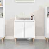 Mobile Lavabo Bianco Lucido 58x33x60 cm in Legno Multistrato