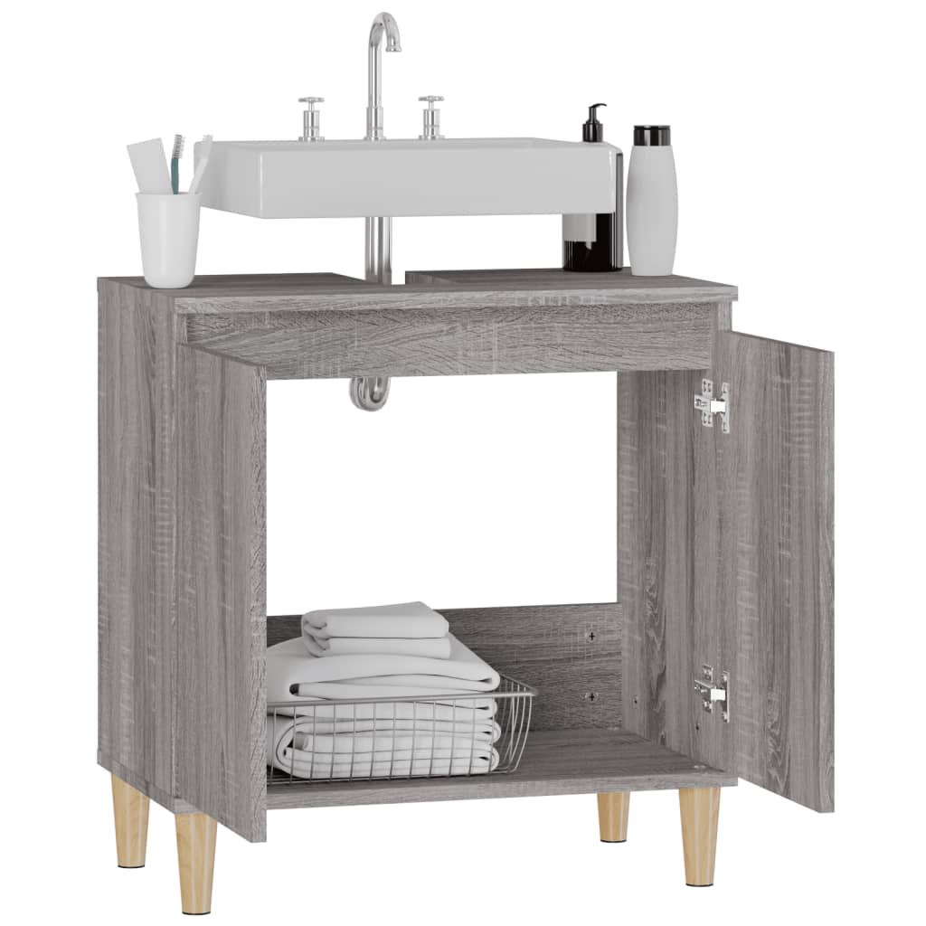 Mobile Lavabo Grigio Sonoma 58x33x60 cm in Legno Multistrato