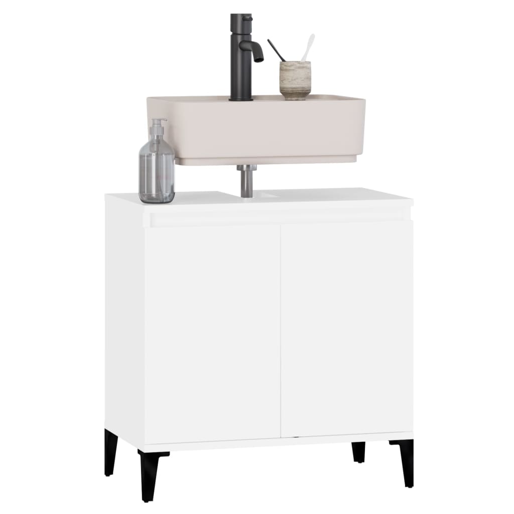 Mobile Lavabo Bianco 58x33x60 cm in Legno Multistrato