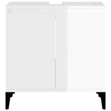 Mobile Lavabo Bianco Lucido 58x33x60 cm in Legno Multistrato