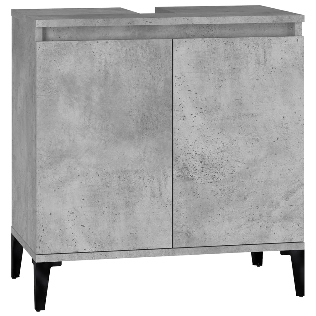 Mobile Lavabo Grigio Cemento 58x33x60 cm in Legno Multistrato