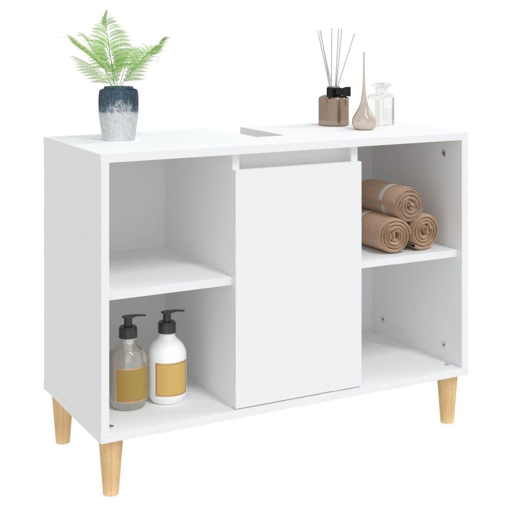 Mobile Lavabo Bianco 80x33x60 cm in Legno Multistrato