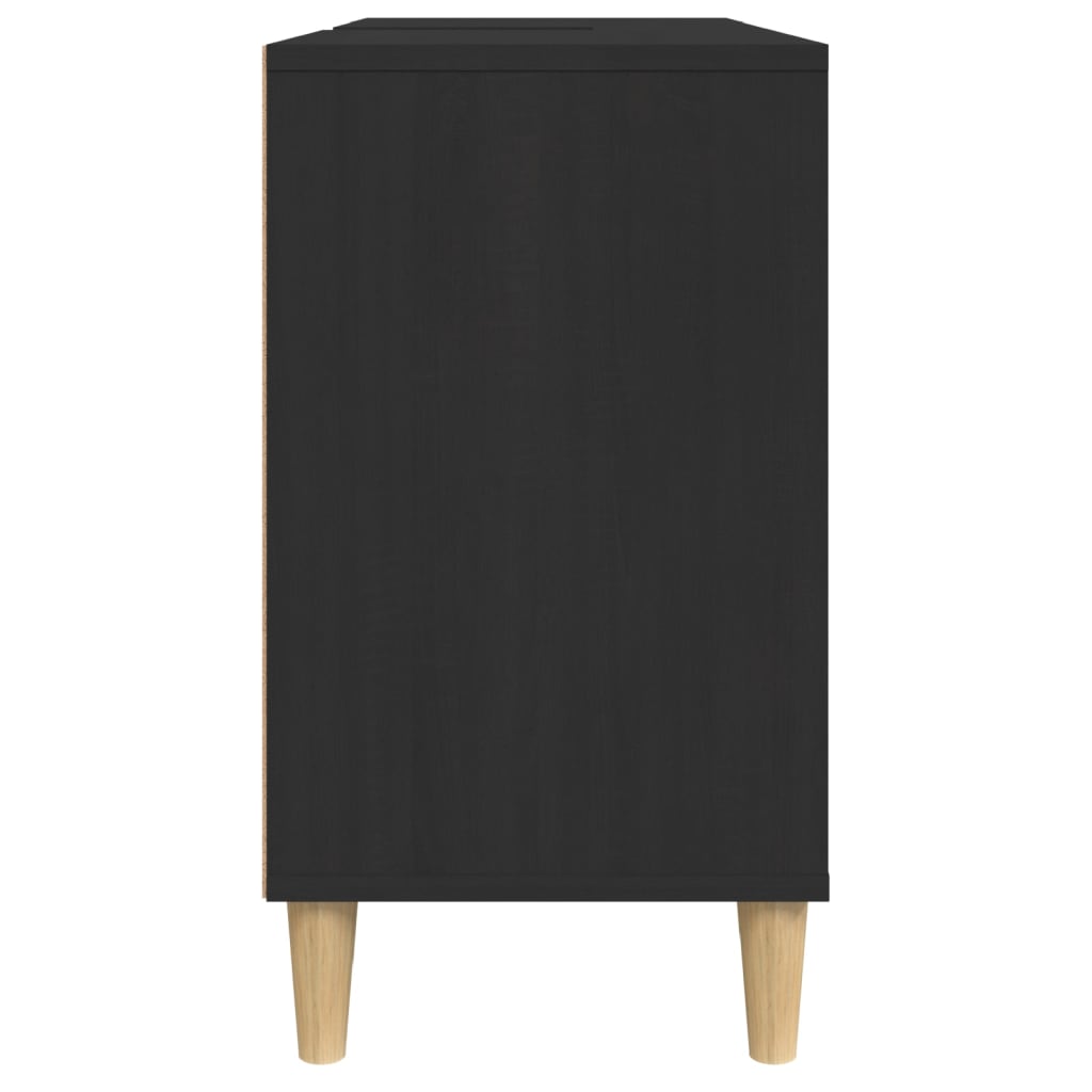 Mobile Lavabo Nero 80x33x60 cm in Legno Multistrato