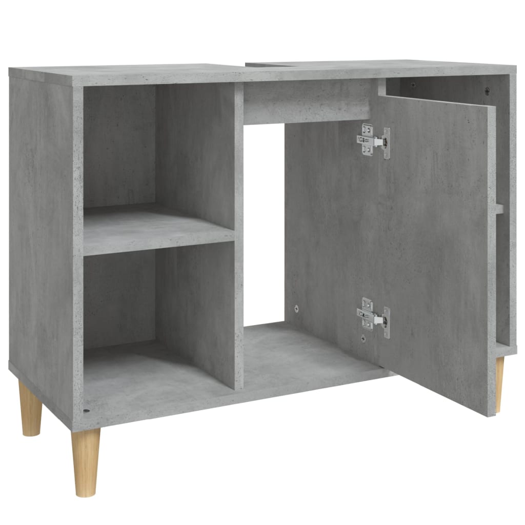 Mobile Lavabo Grigio Cemento 80x33x60 cm in Legno Multistrato