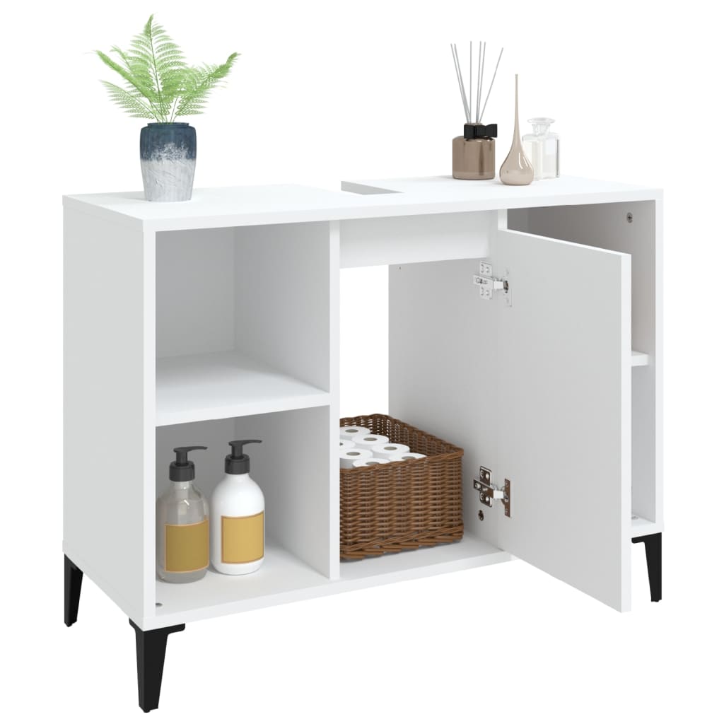 Mobile Lavabo Bianco 80x33x60 cm in Legno Multistrato