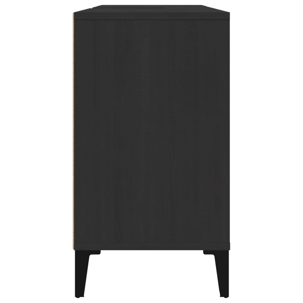 Mobile Lavabo Nero 80x33x60 cm in Legno Multistrato