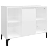 Mobile Lavabo Bianco Lucido 80x33x60 cm in Legno Multistrato