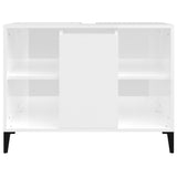 Mobile Lavabo Bianco Lucido 80x33x60 cm in Legno Multistrato