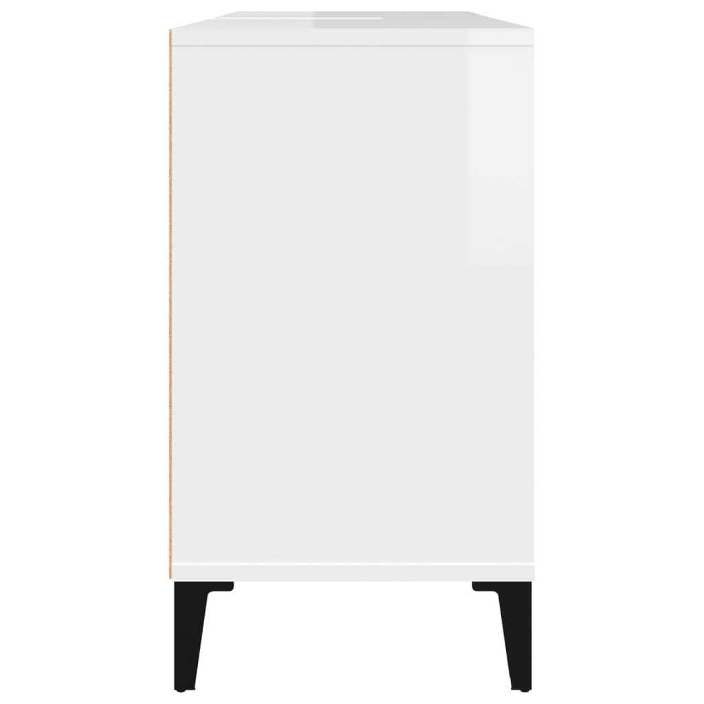 Mobile Lavabo Bianco Lucido 80x33x60 cm in Legno Multistrato