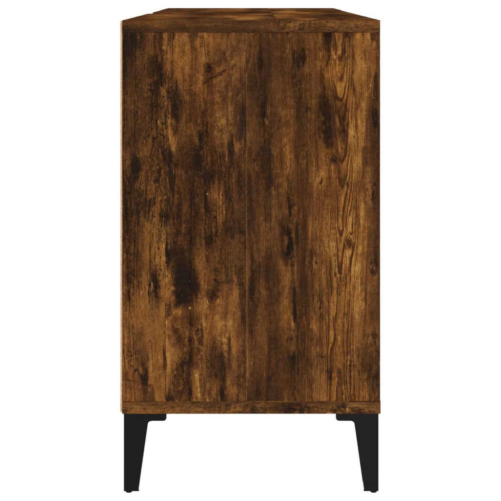 Mobile Lavabo Rovere Fumo 80x33x60 cm in Legno Multistrato