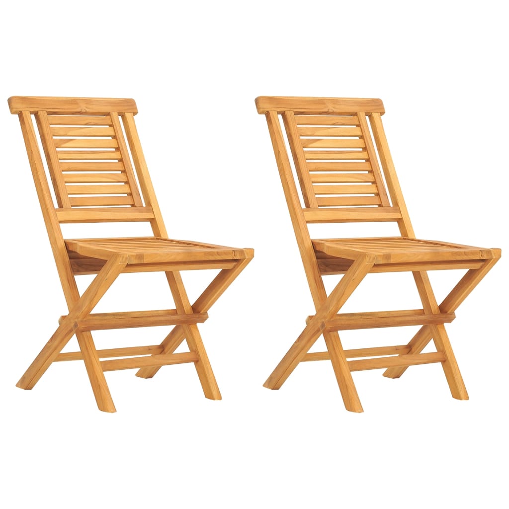 Sedie da Giardino Pieghevole 2pz 47x63x90cm Legno Massello Teak