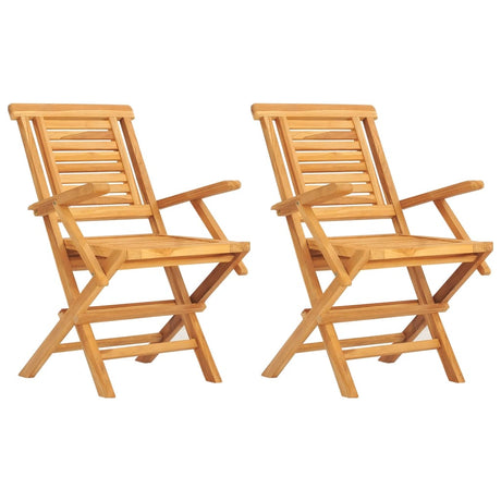 Sedie da Giardino Pieghevoli 2pz 56x63x90cm Legno Massello Teak