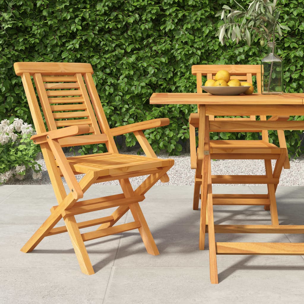 Sedie da Giardino Pieghevoli 2pz 56x63x90cm Legno Massello Teak