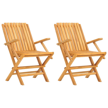 Sedie da Giardino Pieghevoli 2pz 61x67x90cm Legno Massello Teak