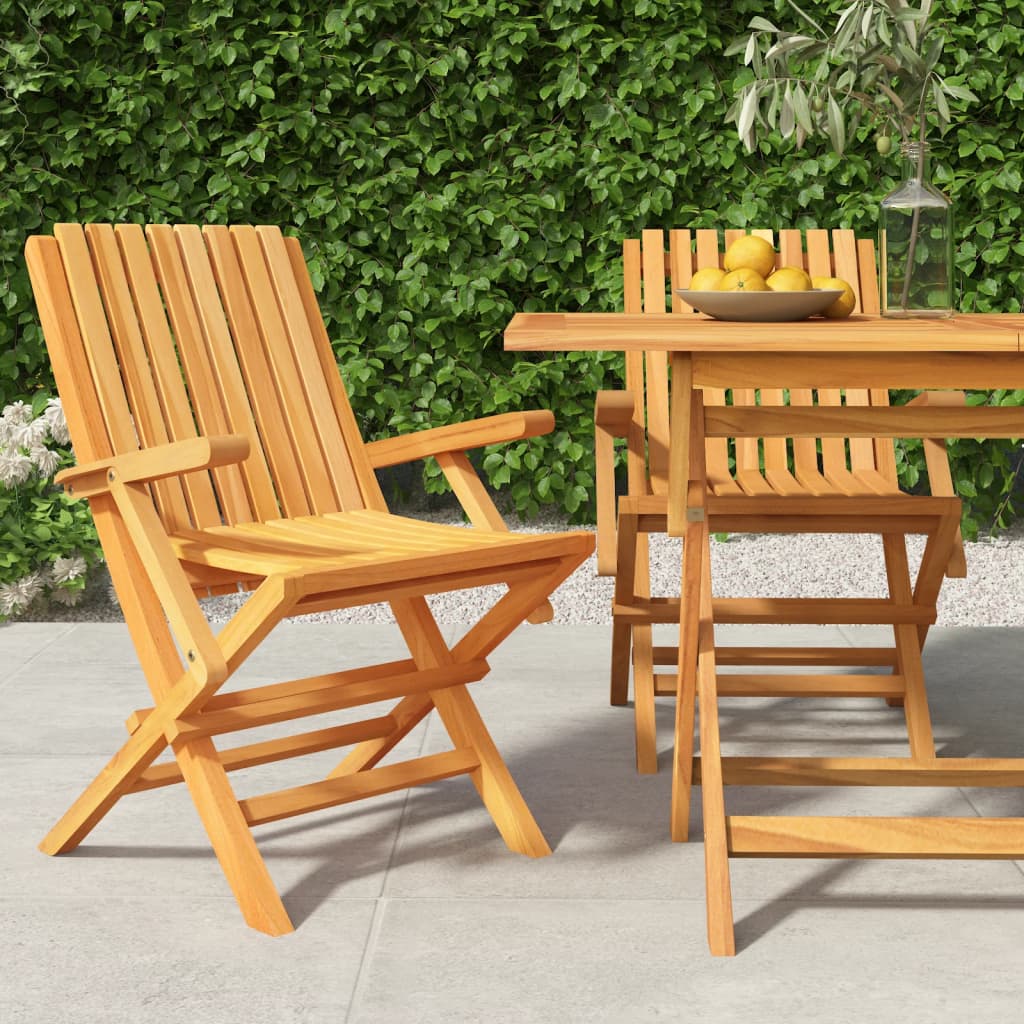 Sedie da Giardino Pieghevoli 2pz 61x67x90cm Legno Massello Teak