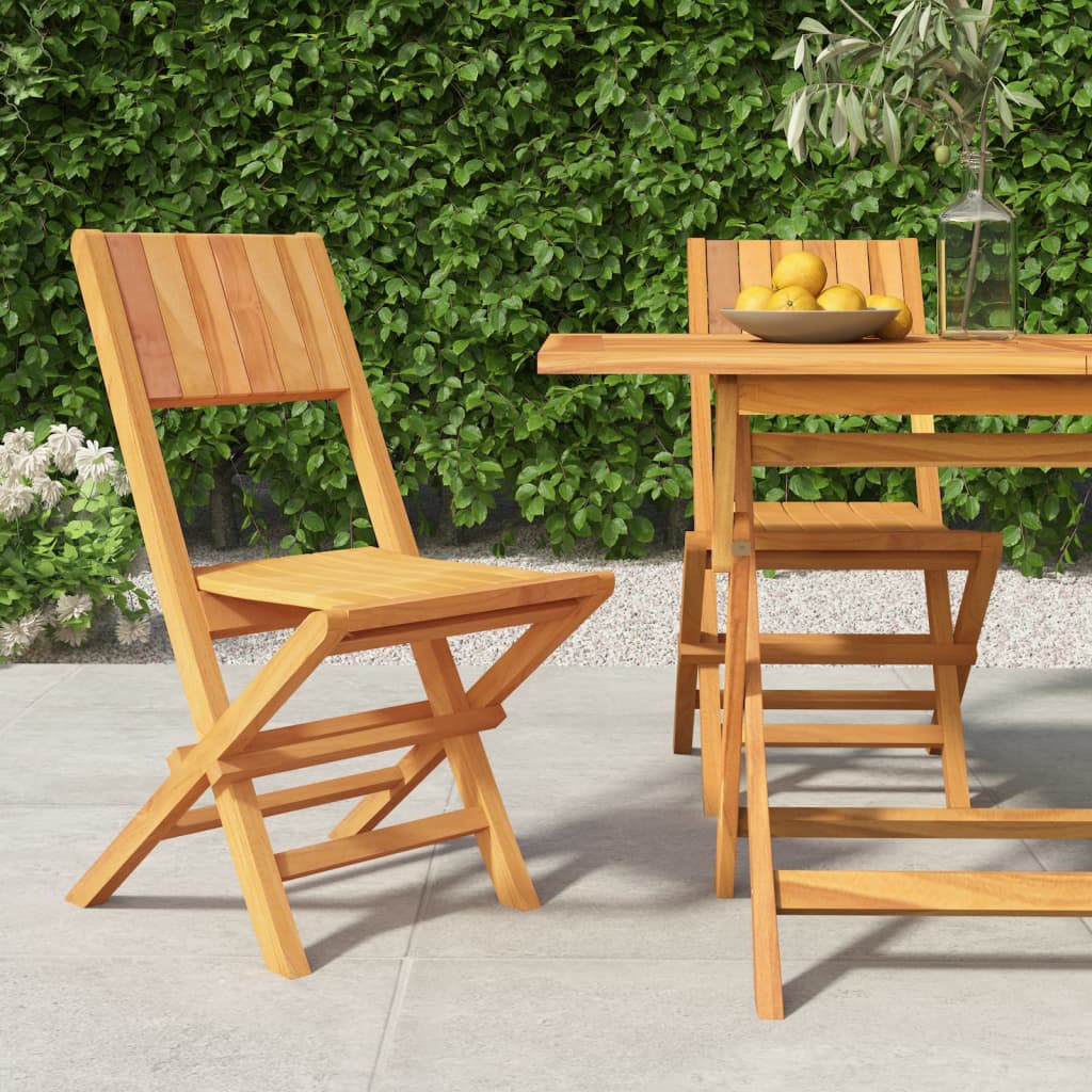 Sedie da Giardino Pieghevoli 2pz 47x61x90cm Legno Massello Teak