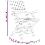 Sedie da Giardino Pieghevoli 2pz 55x61x90cm Legno Massello Teak