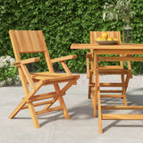 Sedie da Giardino Pieghevoli 2pz 55x61x90cm Legno Massello Teak