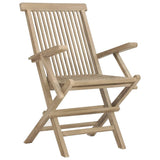 Sedie Giardino Pieghevoli 2pz Grigie 56x61x89 cm Massello Teak