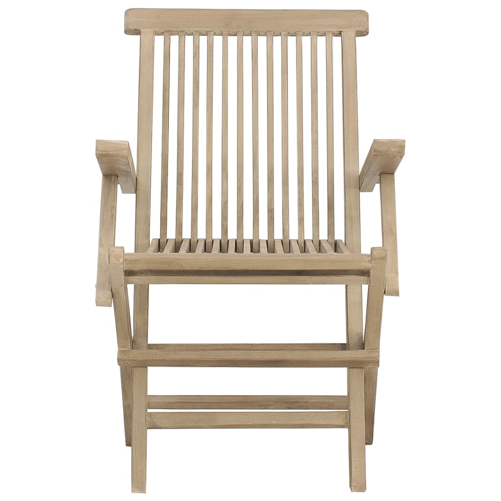 Sedie Giardino Pieghevoli 2pz Grigie 56x61x89 cm Massello Teak