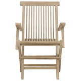 Sedie Giardino Pieghevoli 2pz Grigie 56x61x89 cm Massello Teak