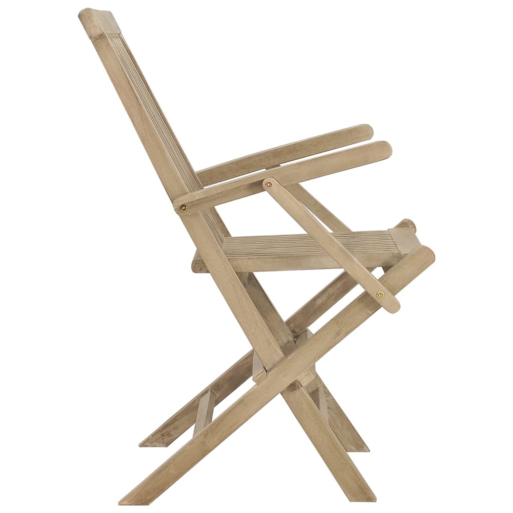 Sedie Giardino Pieghevoli 2pz Grigie 56x61x89 cm Massello Teak