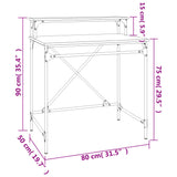 Scrivania Rovere Marrone 80x50x90 cm Legno Multistrato e Ferro