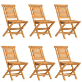 Sedie da Giardino Pieghevoli 6pz 47x63x90cm Legno Massello Teak