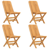 Sedie da Giardino Pieghevoli 4pz 47x47x89cm Legno Massello Teak