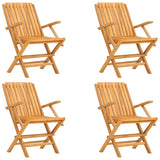 Sedie da Giardino Pieghevoli 4pz 61x67x90cm Legno Massello Teak