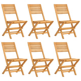 Sedie da Giardino Pieghevoli 6pz 47x62x90cm Legno Massello Teak