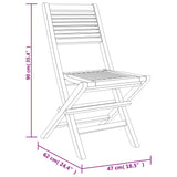 Sedie da Giardino Pieghevoli 6pz 47x62x90cm Legno Massello Teak