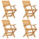 Sedie da Giardino Pieghevoli 4pz 55x62x90cm Legno Massello Teak